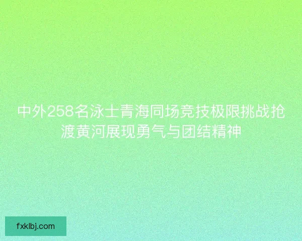 中外258名泳士青海同场竞技极限挑战抢渡黄河展现勇气与团结精神